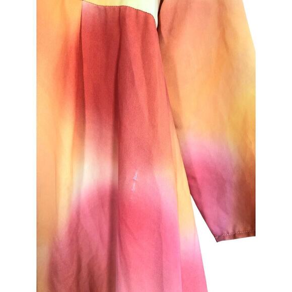 C/MEO Collective Blindfold Dress Flame Yellow Tie Front Long Sleeve US 10 - Picture 12 of 16